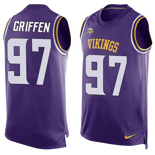 Nike Vikings #97 Everson Griffen Purple Team Color Men's Stitched NFL Limited Tank Top Jersey - Click Image to Close